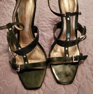 Black, strappy heels